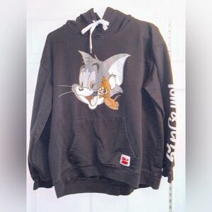 Vintage Tom and Jerry Black Graphic Hoodie
